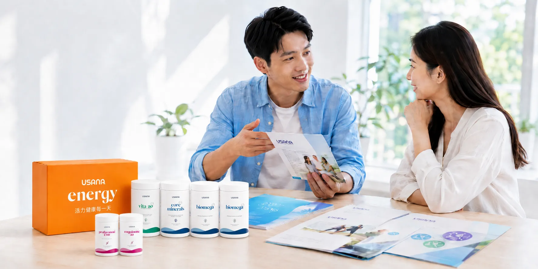USANA新銷售獎金產品分享與顧客服務示意圖